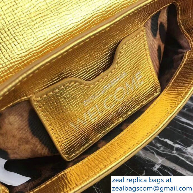 Dolce  &  Gabbana DG Wifi Saddle Shoulder Bag Flower Print Gold 2018